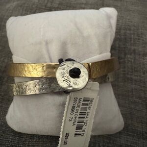 J. Jill Gold and Silver Hammered Bracelet